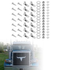 Stainless Bug Screen Mount Kit for 1986-2007 Peterbilt 357 375 377 378 379 picture