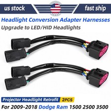 2X For 09-18 Dodge Ram Conversion Harnesses Quad Housing To Projector Headlight picture