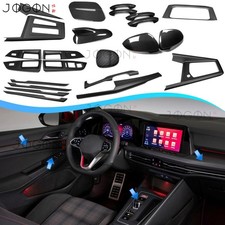 Real Carbon Fiber Interior Console Trim Kit For VW GOLF 8 MK8 8.5 GTI Golf R 21+ picture