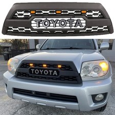 Front Grille For 2006 2007 2008 2009 Toyota 4runner Matte Black W/Letters W/LEDs picture