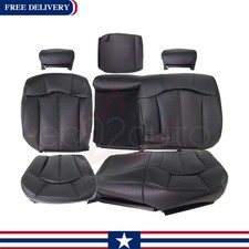 For 1999 - 2002 Chevy Silverado Tahoe Suburban Rear Row Leather Seat Cover BLACK picture