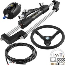 VEVOR Hydraulic Boat Steering Kit Steering, 300HP Helm Pump, Cylinder, Wheel picture