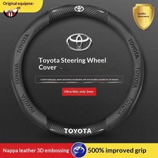 For Toyota-All-Series- Carbon Fiber Nappa Leather Steering Wheel Cover picture