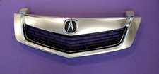 Fits ACURA TSX 09-10 Front  Grille All Silver w/ Silver MOULDING TRIM w/ Emblem picture