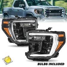 2Pcs OE Style Headlights For 2019-2021 GMC Sierra 1500 w/o LED Turn Signal Lamps picture