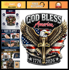 2pcs 250th Anniversary USA Stickers - Patriotic American Flag Bumper Decals picture