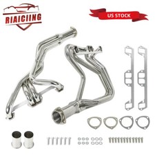 Pair Stainless Long Tube Exhaust Headers for 1972-1991 Dodge 5.2 5.9 V8 Polished picture