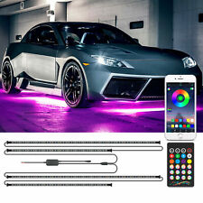 MICTUNING RGB LED Strip Under Car Tube Underglow Underbody System Neon Light Kit picture