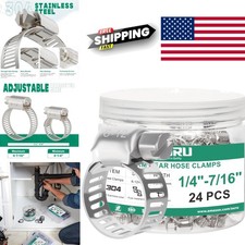 Versatile Hose Clamps 24PCS Stainless Steel Suitable for Indoor Outdoor Use picture