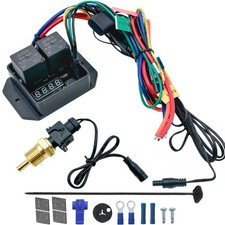 DIGITAL ADJUSTABLE THERMOSTAT DUAL ELECTRIC FAN 3/8 INCH NPT TEMPERATURE SWITCH picture