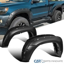 Fit 05-11 Toyata Tacoma 6' Bed Pickup Rivet Style Pocket Black Fender Flares 4PC picture