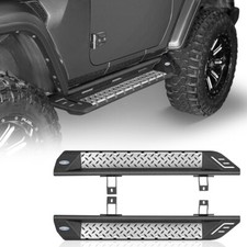 Fit 18-25 Jeep Wrangler JL 2 Doors Side Steps Steel Replacement Left & Right 2pc picture