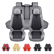 5 Seats Full Set Car Seat Covers Leather Cushion Universal Fit For SUV Sedan picture