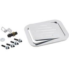 Speedway Motors Polished Billet Aluminum Rectangular Fuel Fill Filler Door picture
