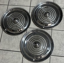 LOT OF 3 VINTAGE ANTIQUE OLDSMOBILE 15” HUB CAPS WHEEL COVERS 1956 picture