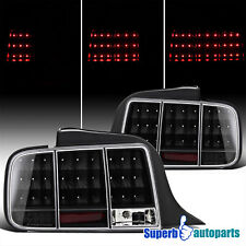 Fits 2005-2009 Ford Mustang LED Tail Stop Lights Sequential Signal Black 05-09 picture