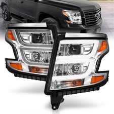 ANZO Fits 2015-2020 Chevy Tahoe Projector Headlights Plank Style Chrome W/drl picture