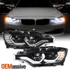 Fit 2012-2015 BMW F30 3-Series 4DR FULL LED Headlights W/U-Halo DRL Left+Right picture