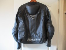 NWOT DAINESE BORA TITANIUM ARMOR RACING PERFORATED BLACK LEATHER JACKET-Sz 56 EU picture