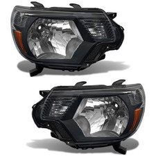 Pair Headlights For 2012-2015 Toyota Tacoma Pickup Black Headlamps Left+Right picture