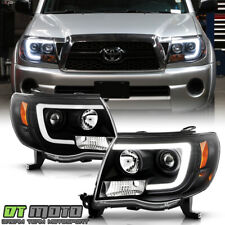 For 2005-2011 Toyota Tacoma Pickup Black LED Tube Projector Headlights Headlamps picture