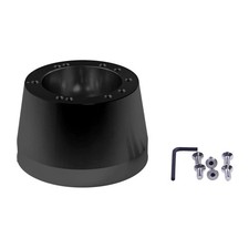 VSW 6-Bolt Matte Black Steering Wheel Adapter Mustang W/ GM-Splined Column 65-69 picture