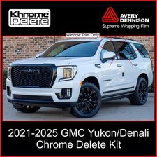 Chrome Delete Vinyl Overlay fitting a 2021-2025 GMC Yukon/Denali (Glossy Black) picture