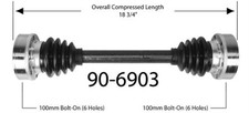 Empi 18-3/4 Inch Type 2 Complete Axle for 68-79 VW Bus - Each - 90-6903-C picture