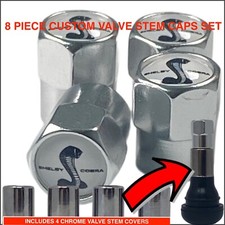 Shelby GT-350 GT-500 Snake emblem Ford Mustang Valve stem caps wheel Metal cobra picture