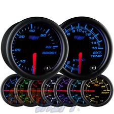 GlowShift 60 PSI Diesel Boost & 1500F EGT Pyrometer Gauge Set, Black 7 Color picture