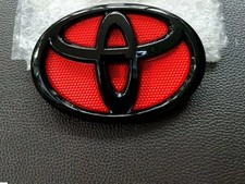 Toyota 14cm Piano Black RED Front Grille Emblem Badge Logo Corolla Altis picture