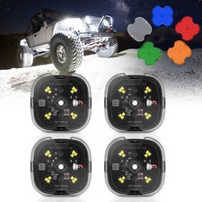 MICTUNING C6 Pure White LED Rock Lights 4 Pods Underbody Underglow Car Neon Kits picture
