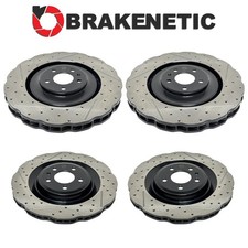 FRONT+REAR BRAKENETIC Premium Wave Drill Slot Brake Rotors 51.33146.11 picture