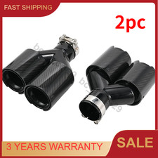 CARBON FIBER FOR BMW DUAL CAR EXHAUST TWIN END TIPS TAIL PIPE 63MM IN 101MM OUT picture