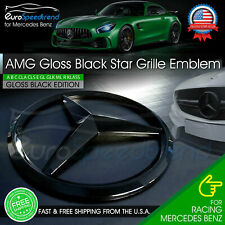 AMG Front Gloss Black Star Emblem Cover Grille Badge Mercedes Benz A B C E GL ML picture