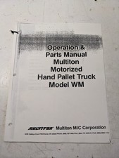 MULTITON FORK LIFT TRUCK OPERATION PARTS LIST MANUAL BOOK HAND PALLET WM MODEL picture