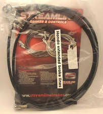 Streamline Steel Braided Brake Lines Black Extended Brake Lines Honda TRX 300EX picture