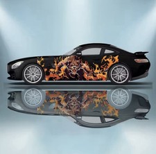 Flame Car Side Decals Vinyl Both Sides Racing Livery Pair 2ft x 6ft picture