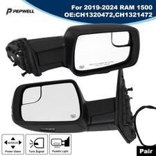 2X Left Right Heated Mirrors for Ram 1500 2019-2024 w Power Folding Puddle Light picture