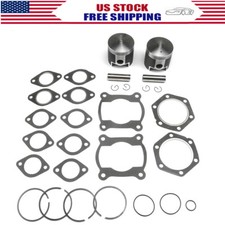 Pistons Top End Gasket Kit Std Bore 72mm For 1986-1999 Polaris Indy Trail 488 picture