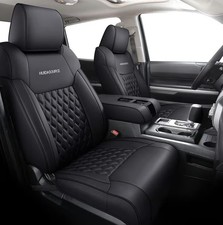 Huidasource Tundra Front Seat Covers Black Leather 2014-2021 Front Pair/Black picture