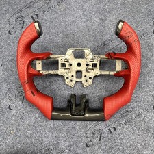F1 Shape Red Leather Carbon Fiber Steering Wheel Fit Ford Mustang GT 2015-2017 picture