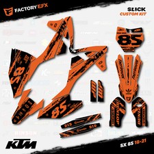 Black & Orange Slick Racing Graphics Kit fits 18-24 KTM 85sx 85 SX Decal Plates picture