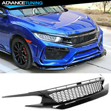 Fits 19-21 Honda Civic Honeycomb Style Gloss Black Front Bumper Upper Grille ABS picture