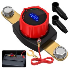 Waterproof 12V-48V Battery Disconnect Switch with LED Voltmeter for Vehicles picture