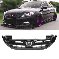 For 2013-15 13 Honda Accord 4 Door Gloss Black JDM Mod Style Front Bumper Grille picture