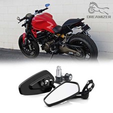 7/8'' Motorcycle Handlebar End Side Mirrors For Ducati Monster 821 696 795 796 picture
