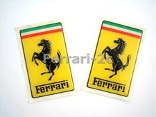 2x NEW Large Ferrari Genuine Hood Bonnet Emblem Resin Coated Badge Shield Decal  picture