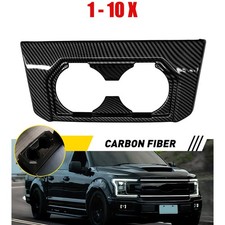 Rear Water Cup Holder Frame 1-10X Carbon Fiber Overlay Fit 2015-2020 Ford F150 picture