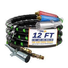 TORQUE 12ft 3 in 1 ABS & Power Air Line Hose Kit Airline Air Hose Wrap 7 Way picture